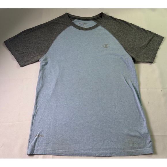 Champion Men's Small Vapor Raglan T-Shirt Blue Gray Colorblock Performance Tee - Picture 2 of 9